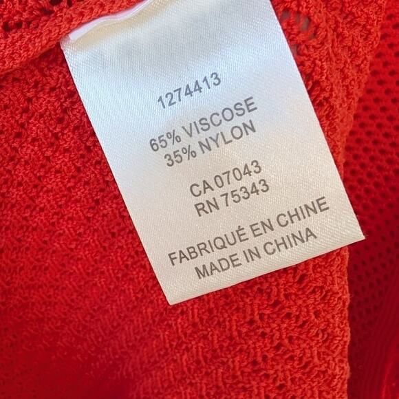 House Of Harlow Orange Red High Neck Crochet Sleeveless Maxi Midi Dress, size L - Picture 10 of 11